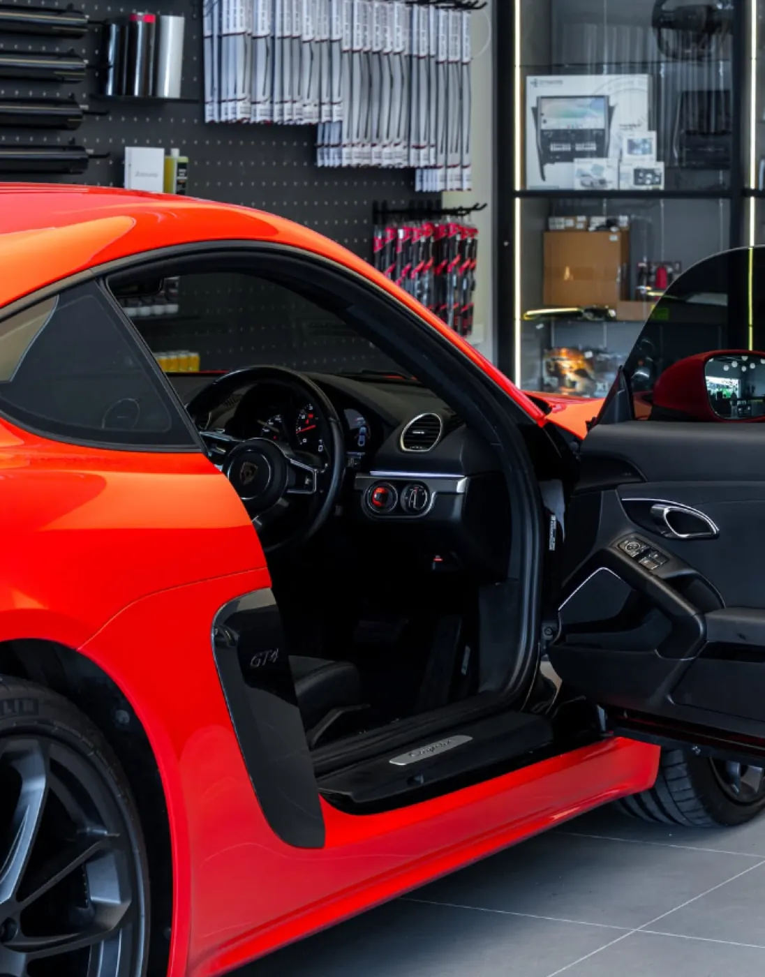 Car in the workshop showroom