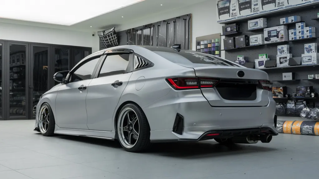 Rear three-quarter against the accessories wall