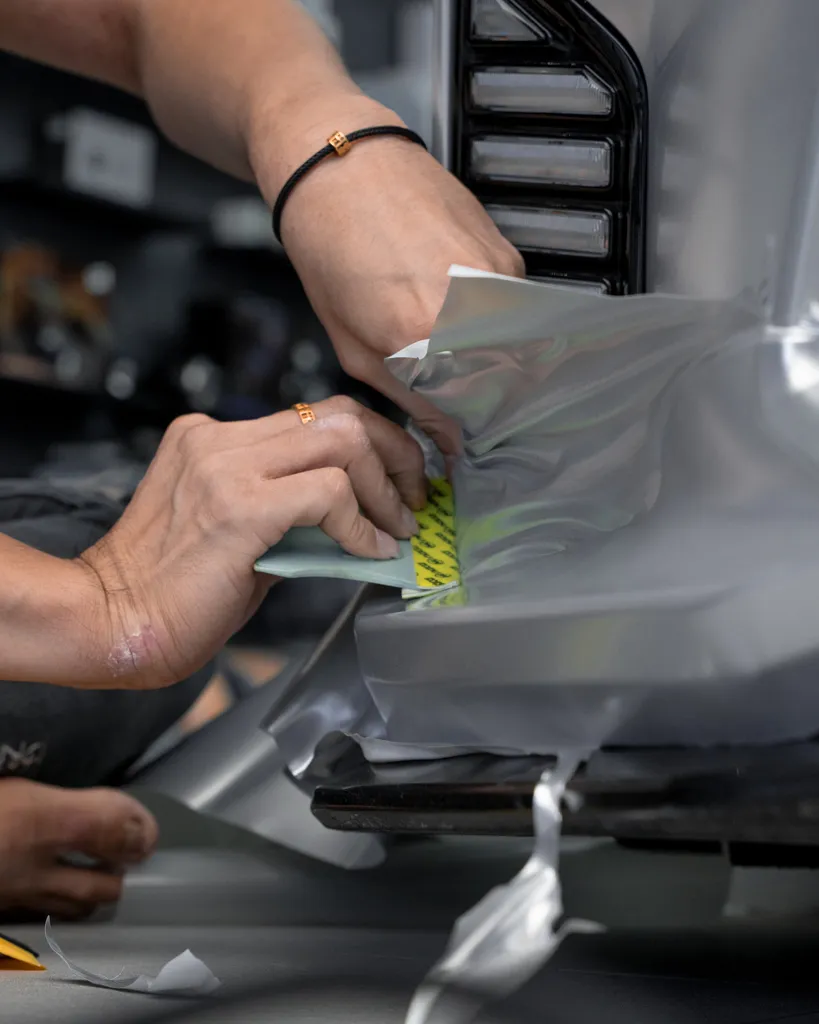 Stretching the film by hand